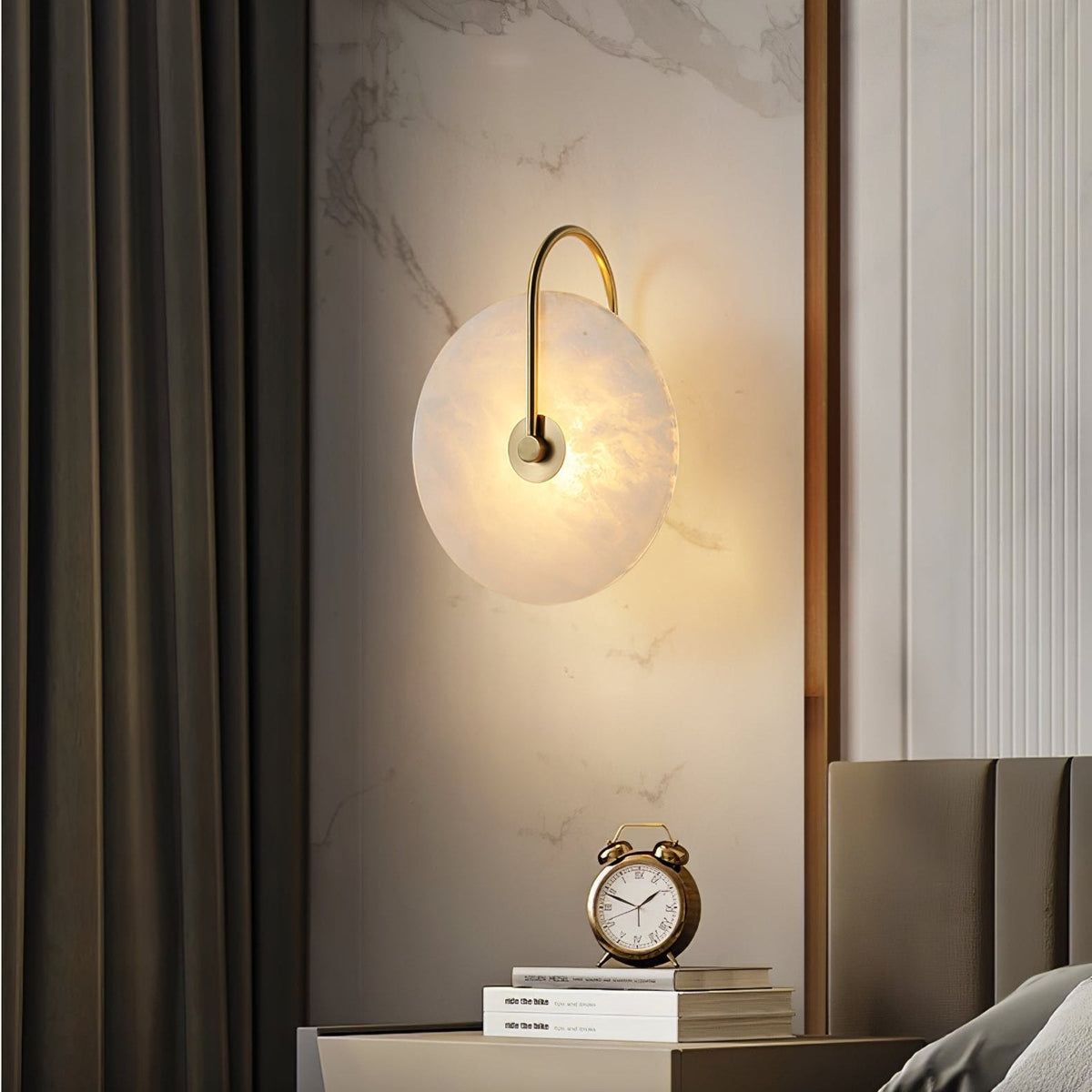 Circular Snowflake Aurora Alabaster Warm Glow LED Wall Lamp