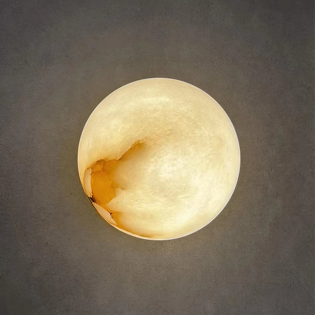 Warm Glow Mini Orb Alabaster Wall Lamp