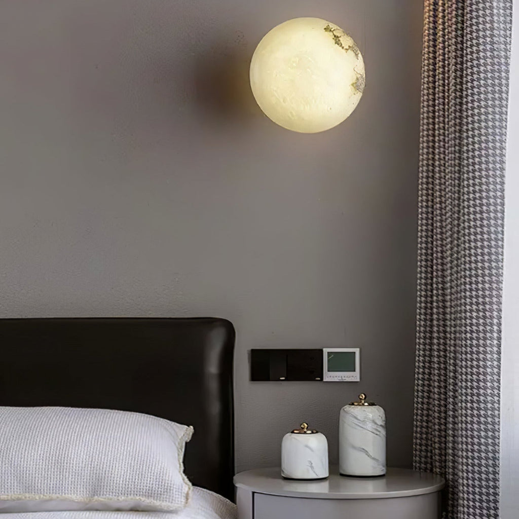 Warm Glow Mini Orb Alabaster Wall Lamp