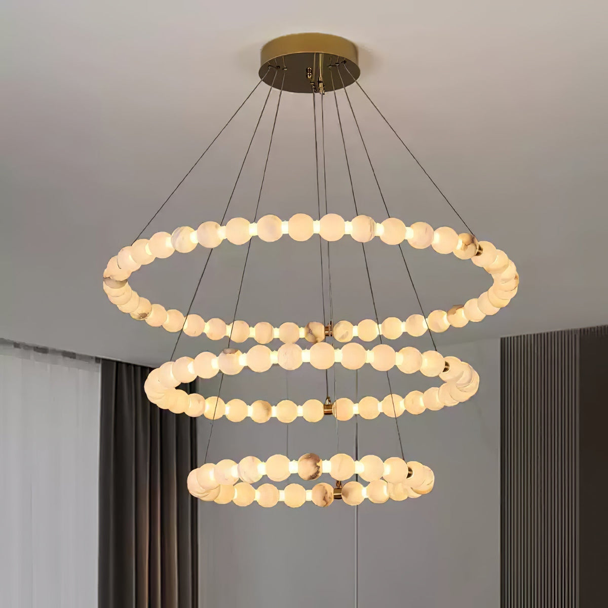 Warm Ambient Glow Delivers Alabaster Pendant Light