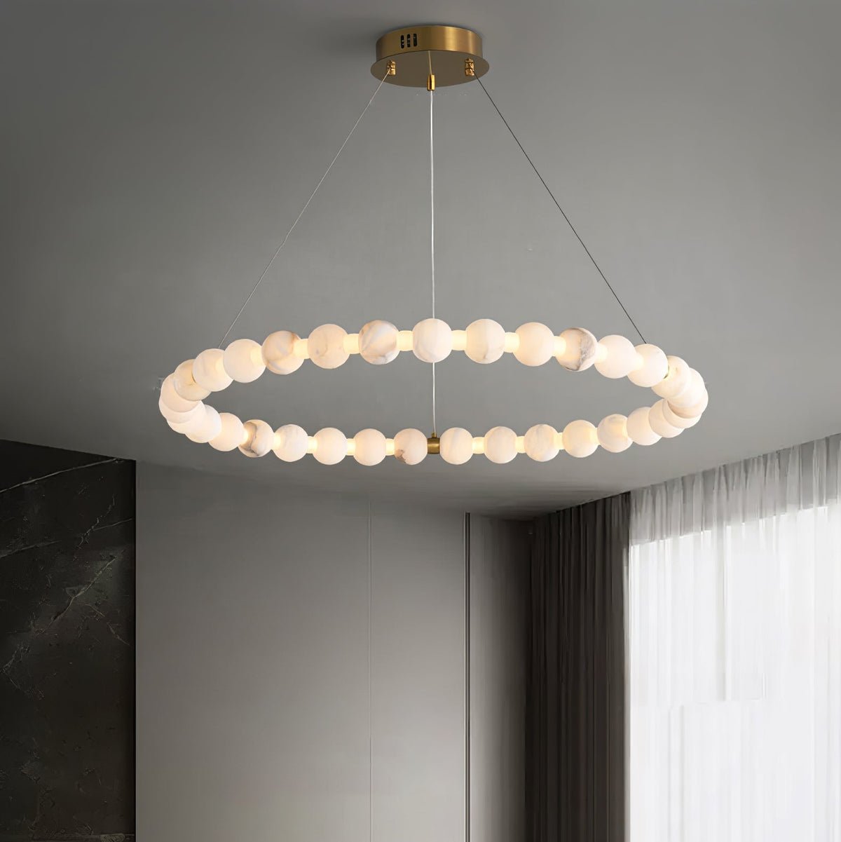 Warm Ambient Glow Delivers Alabaster Pendant Light