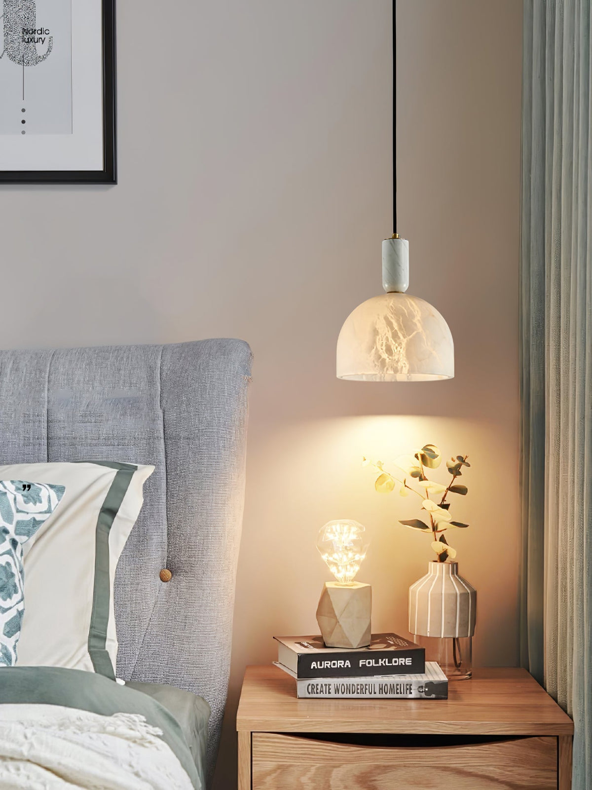 Alabaster Pendant Light Minimalist For Warm Glow