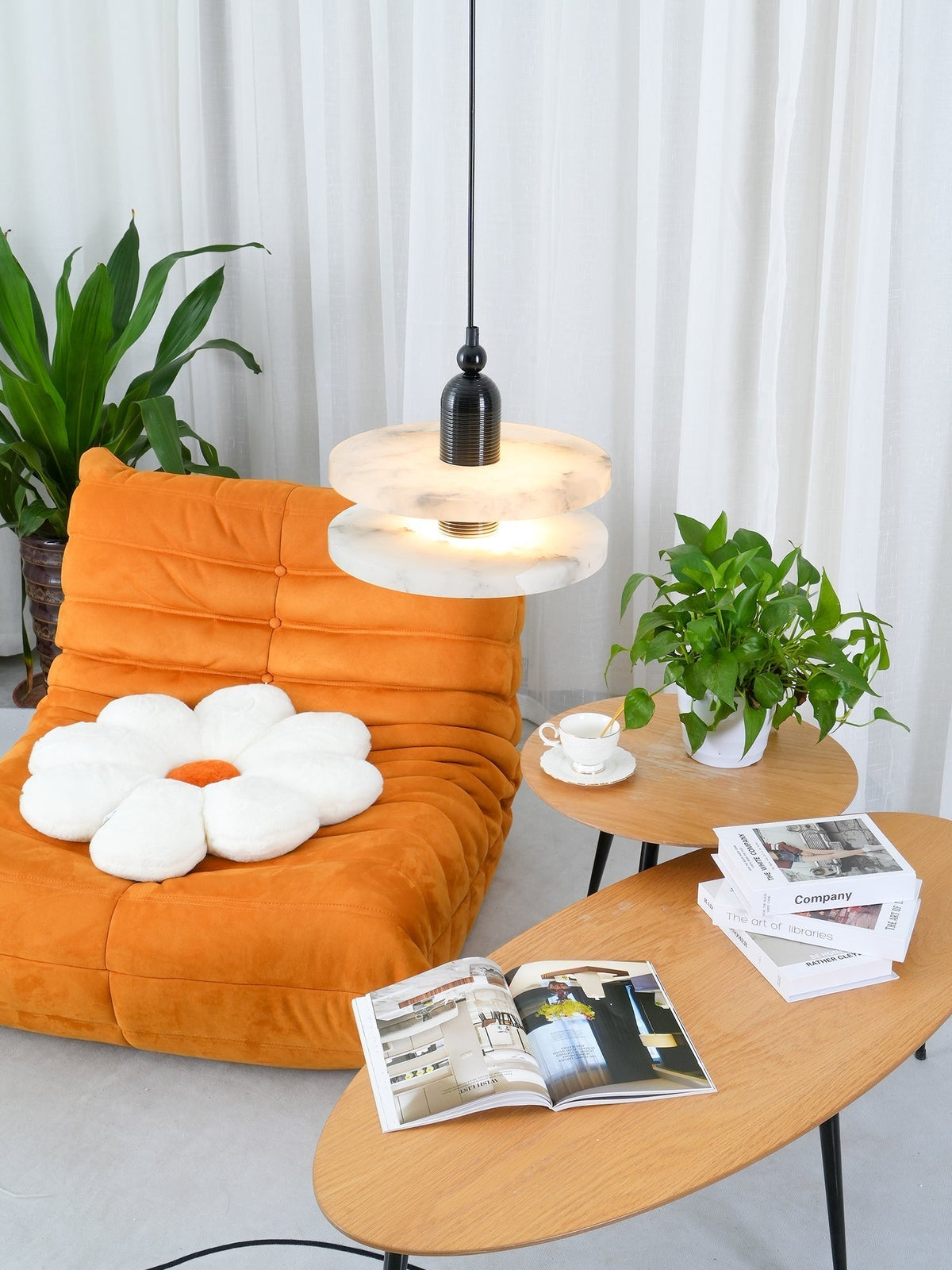 Pendant Lamp With Soft Ambient Glow Alabaster Planes