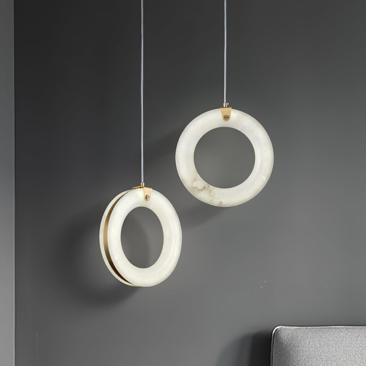 Integrated LED Alabaster Ceiling Pendant Light
