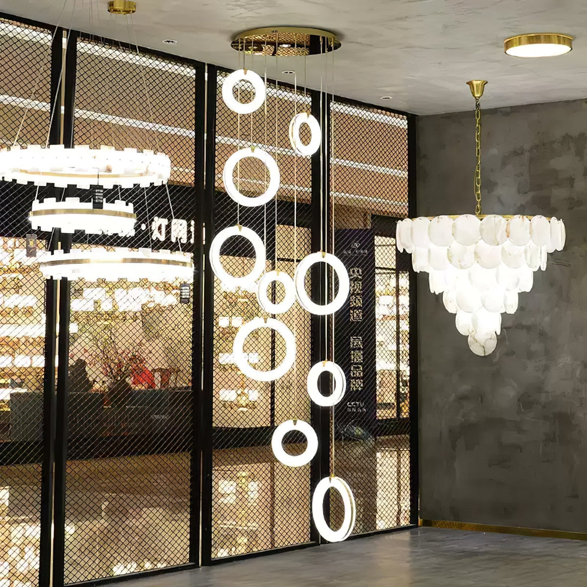 Integrated LED Alabaster Ceiling Pendant Light