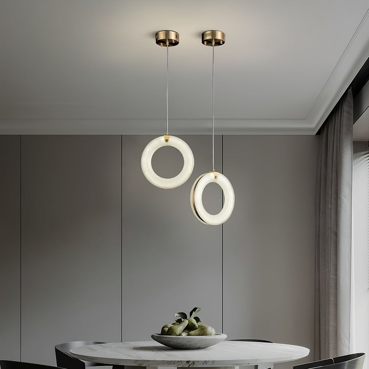 Integrated LED Alabaster Ceiling Pendant Light