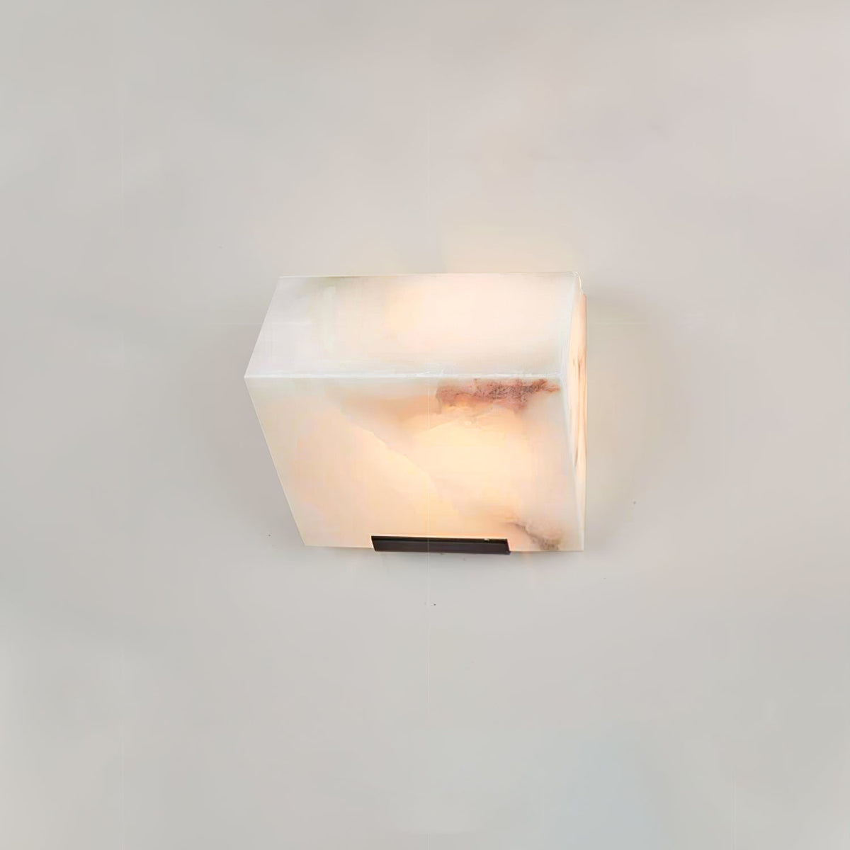 Alabaster Sculptural Cube Elegant Wall Light