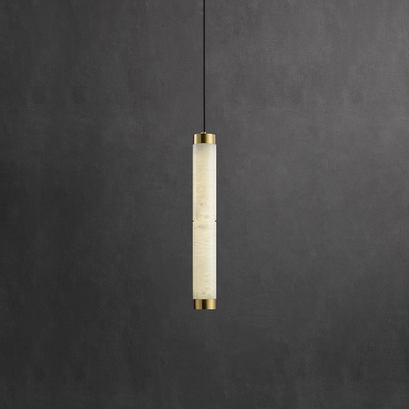 Brass Accents Alabaster Strip Pendant Light