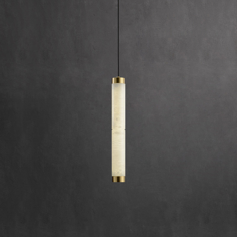 Brass Accents Alabaster Strip Pendant Light