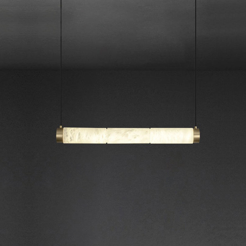 Brass Accents Alabaster Strip Pendant Light
