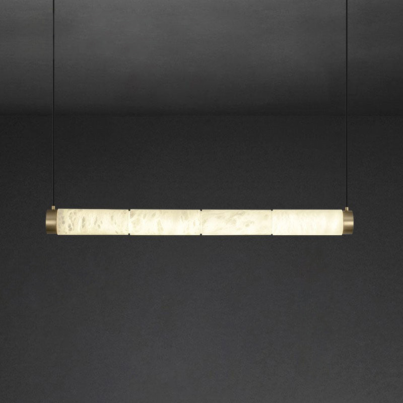 Brass Accents Alabaster Strip Pendant Light
