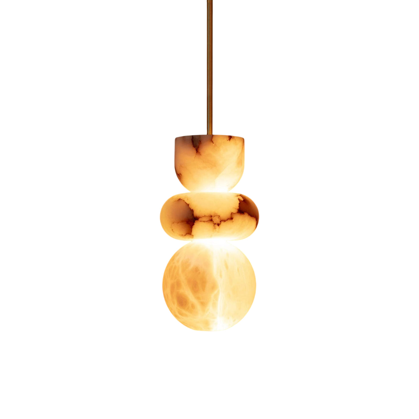 Warm Ambience Brass Body Alabaster Pendant Light