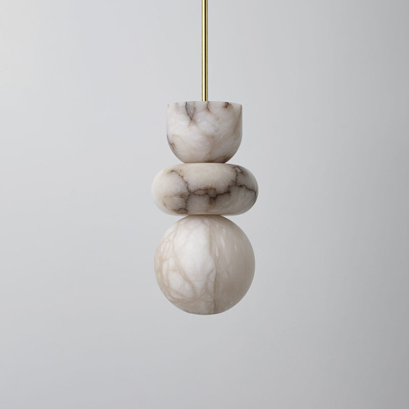 Warm Ambience Brass Body Alabaster Pendant Light