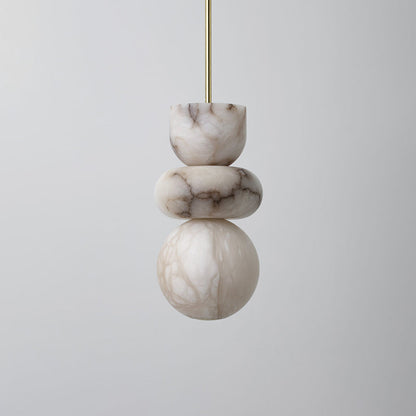 Warm Ambience Brass Body Alabaster Pendant Light
