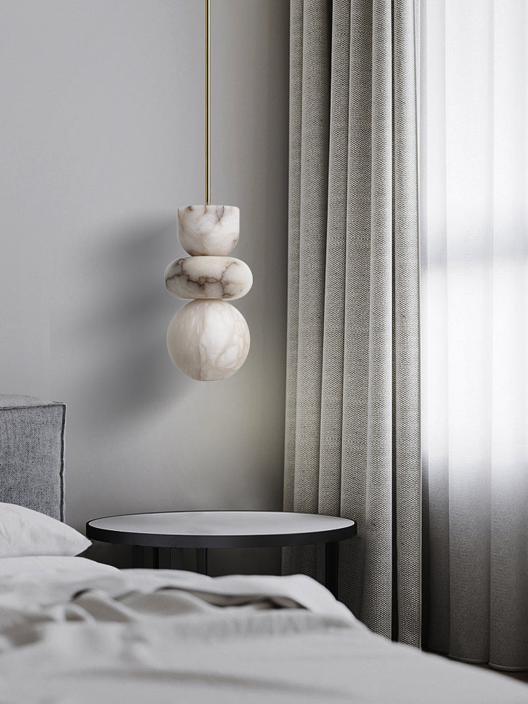 Warm Ambience Brass Body Alabaster Pendant Light