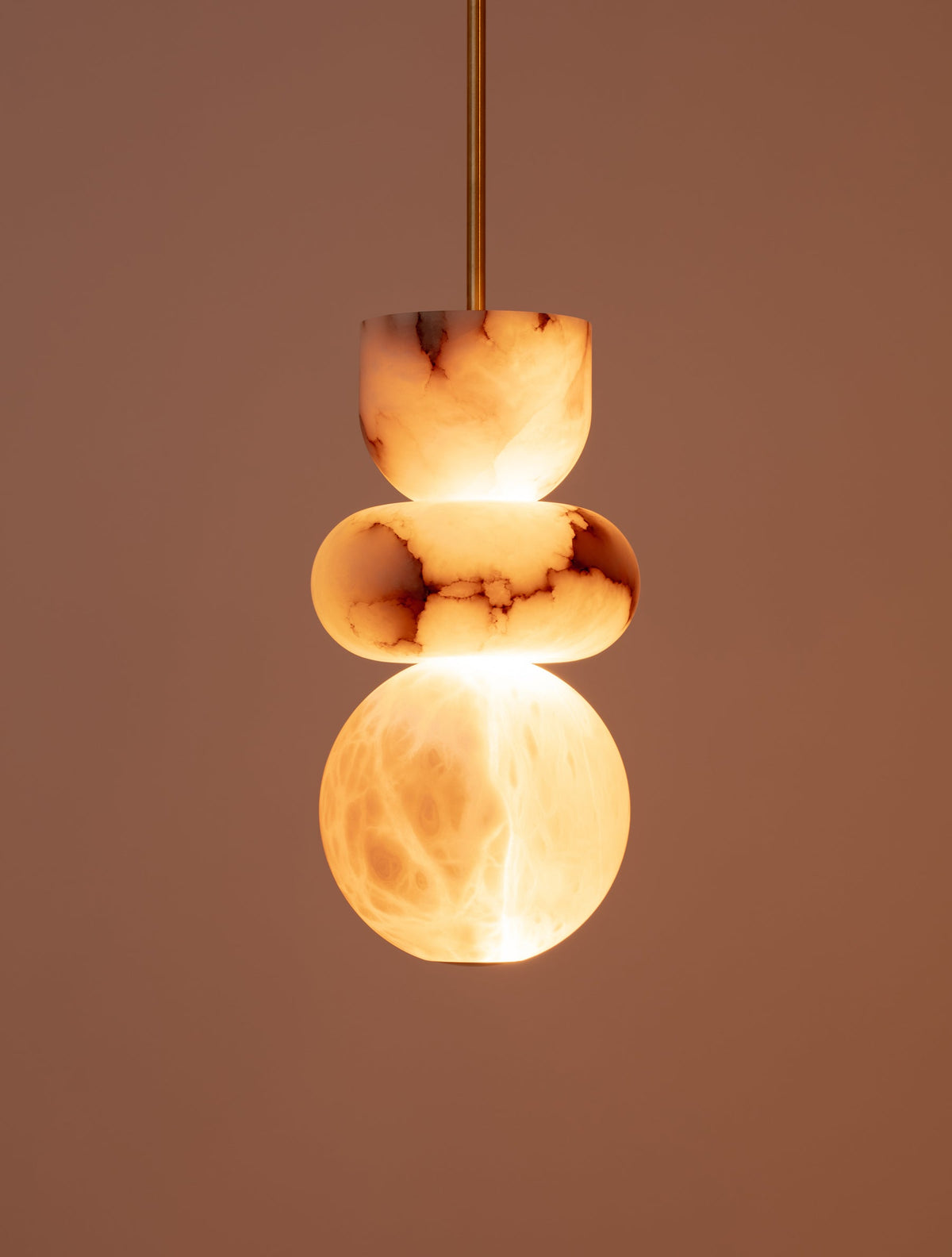 Warm Ambience Brass Body Alabaster Pendant Light