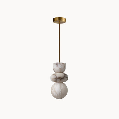 Warm Ambience Brass Body Alabaster Pendant Light