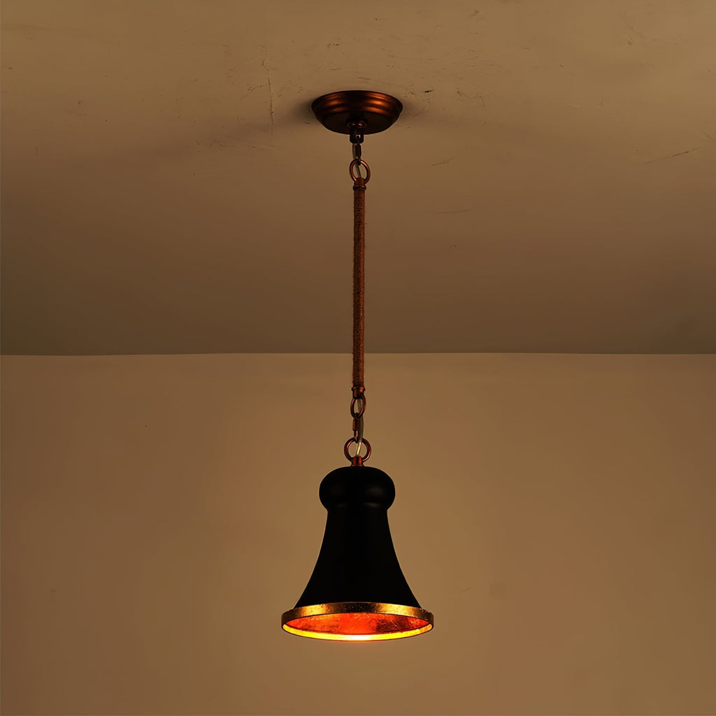 Pendant Lamp Sleek Metal With Detail Rope