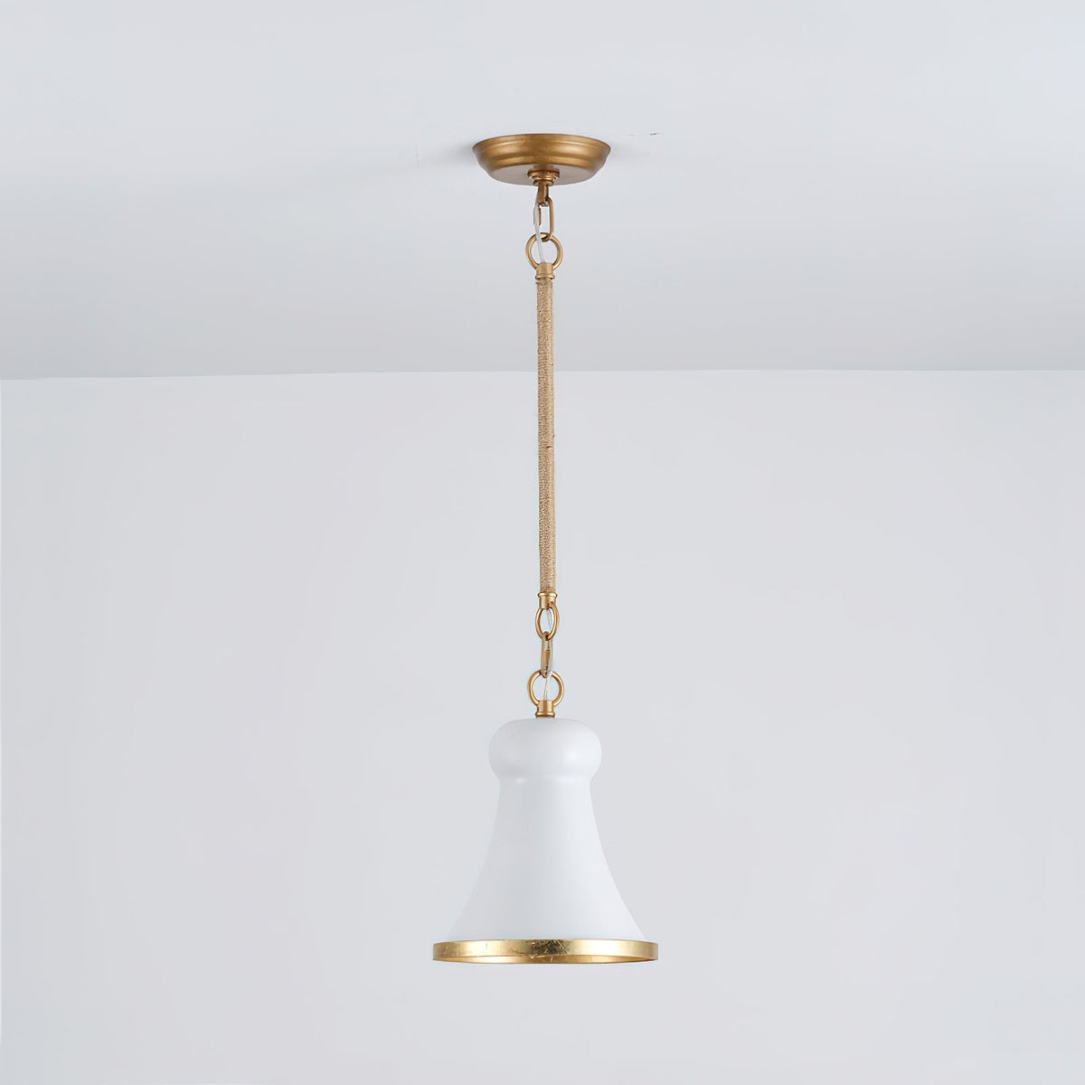 Pendant Lamp Sleek Metal With Detail Rope