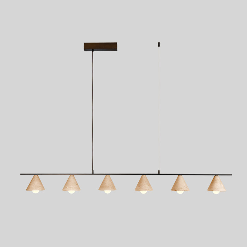 Pendant Lamp for Warm Ambience with Six Head Travertine