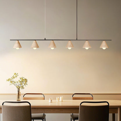 Pendant Lamp for Warm Ambience with Six Head Travertine