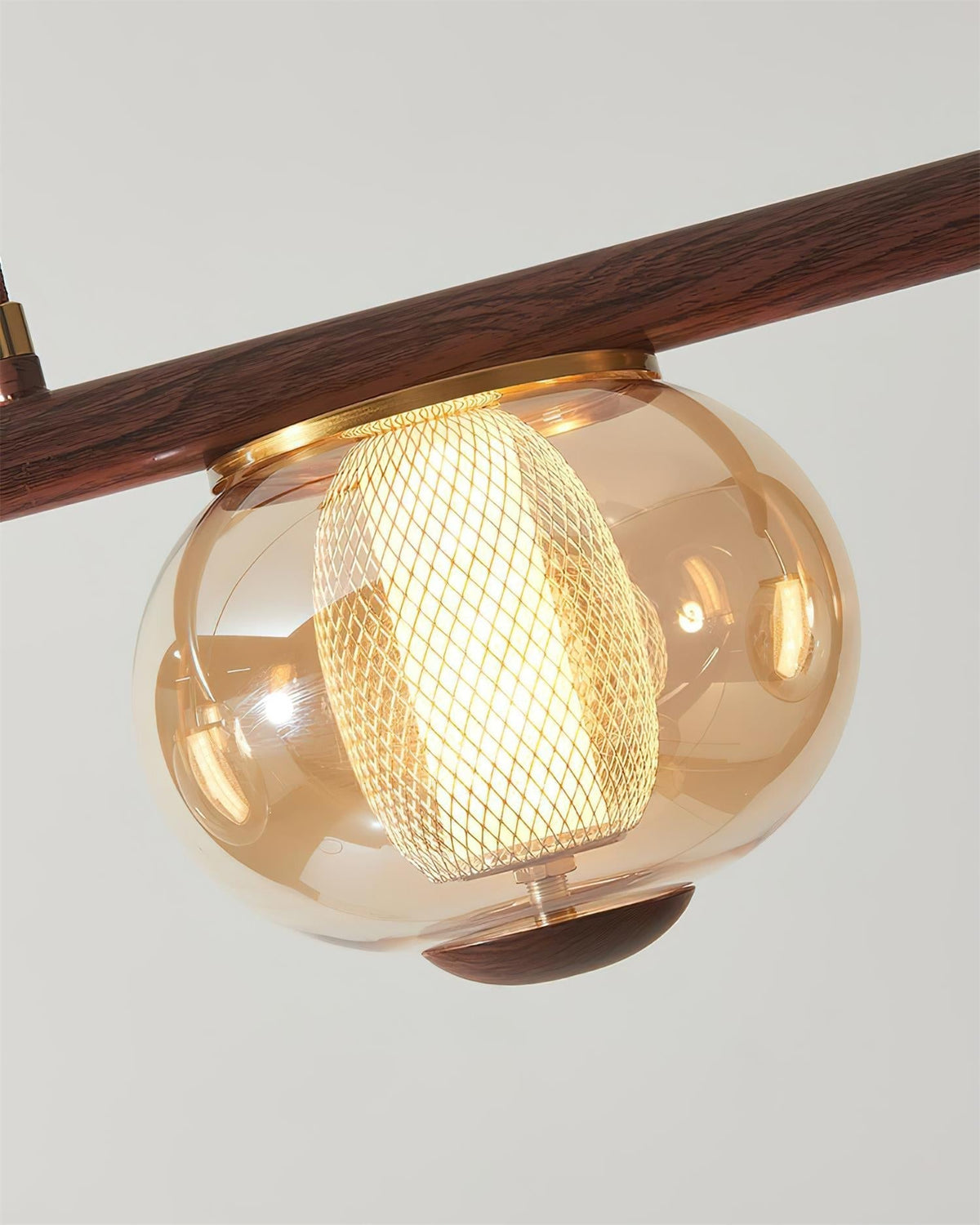 Amber Glass Linear Pendant Light With Integrated LED Faylen