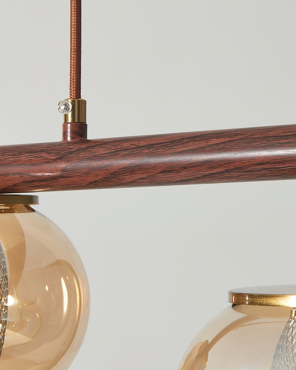 Amber Glass Linear Pendant Light With Integrated LED Faylen