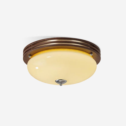 Dimmable Glass Aurora Flush Ceiling Light With Canopy Metal