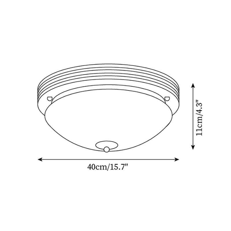 Dimmable Glass Aurora Flush Ceiling Light With Canopy Metal