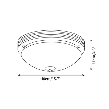 Dimmable Glass Aurora Flush Ceiling Light With Canopy Metal