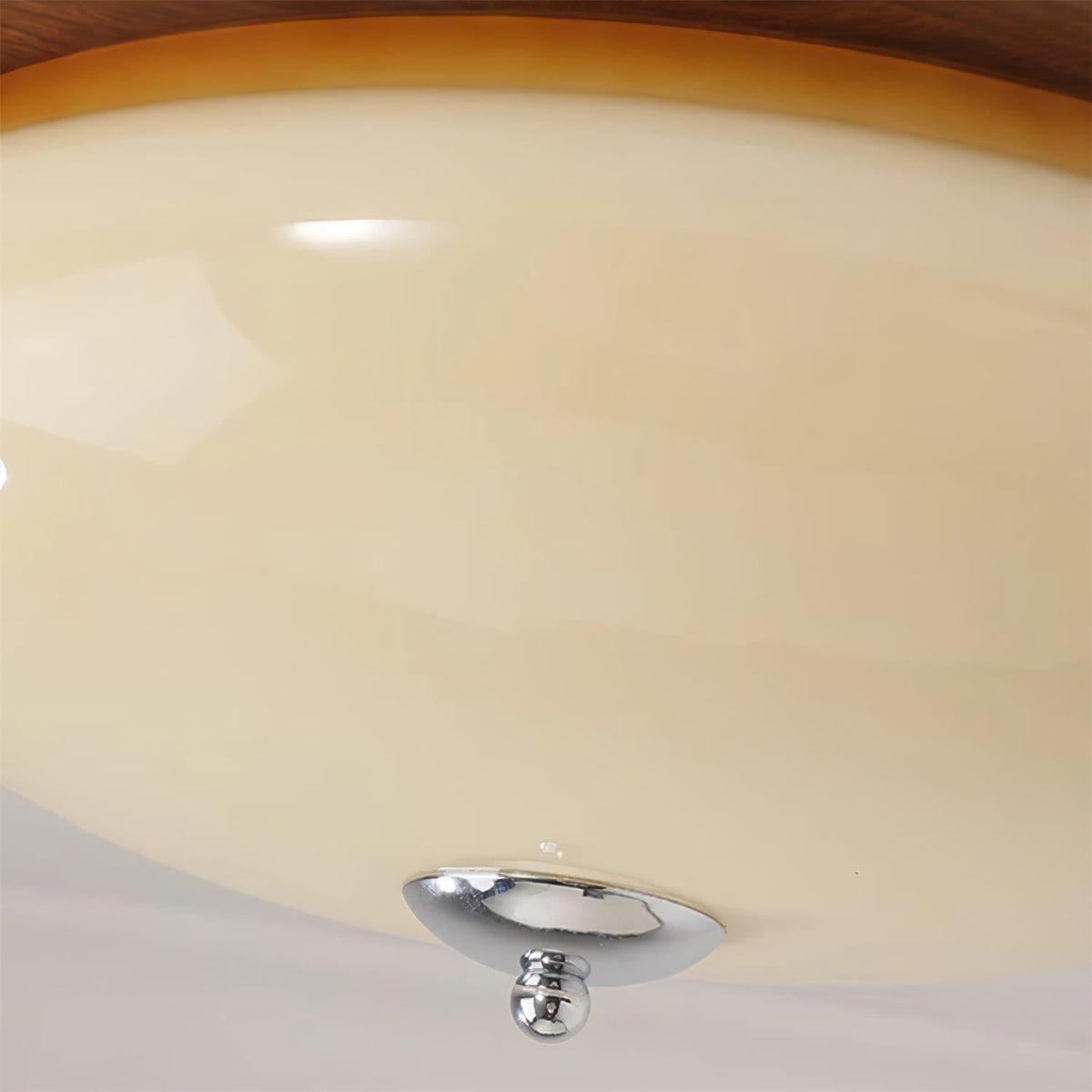Dimmable Glass Aurora Flush Ceiling Light With Canopy Metal