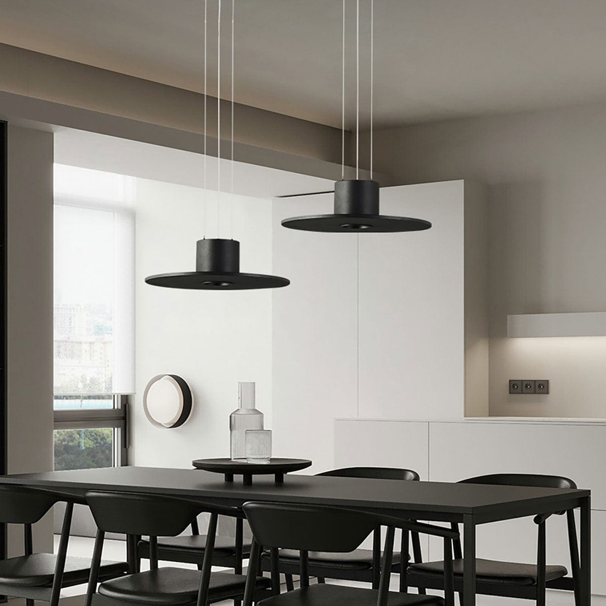 Modern Premium Pendant Lamp Black With Integrated LED