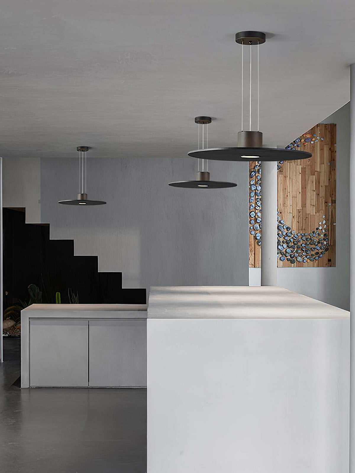 Modern Premium Pendant Lamp Black With Integrated LED
