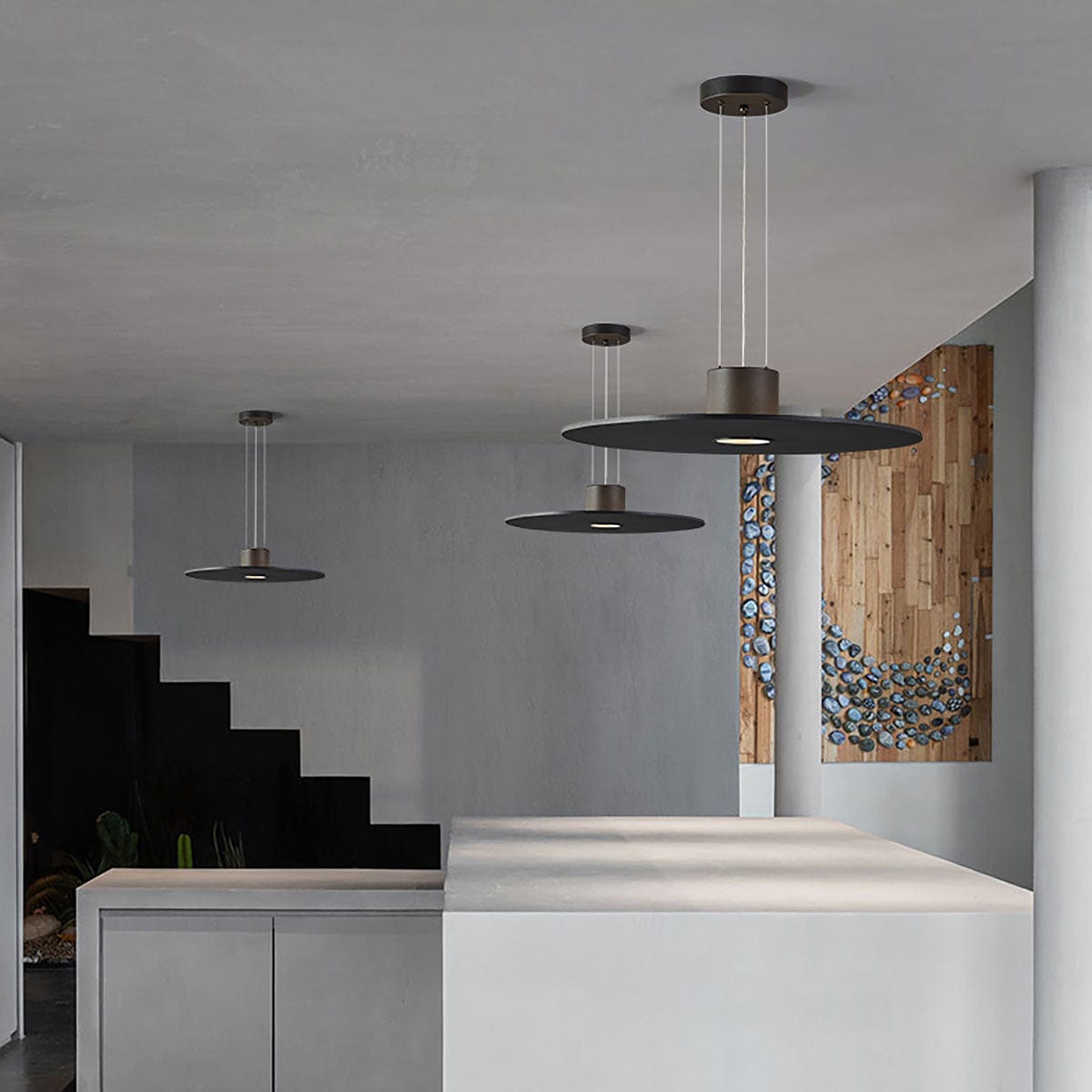 Modern Premium Pendant Lamp Black With Integrated LED