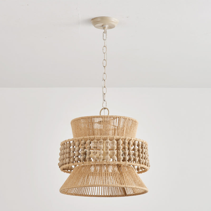 Brown Metal Three-Head Pendant Lamp For Ambient Lighting