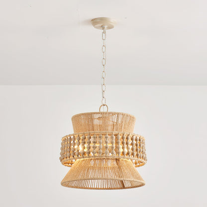 Brown Metal Three-Head Pendant Lamp For Ambient Lighting