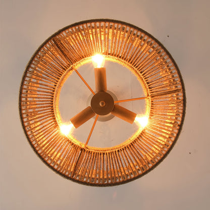 Brown Metal Three-Head Pendant Lamp For Ambient Lighting