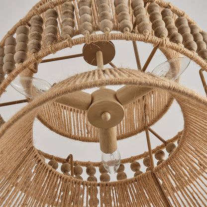 Brown Metal Three-Head Pendant Lamp For Ambient Lighting