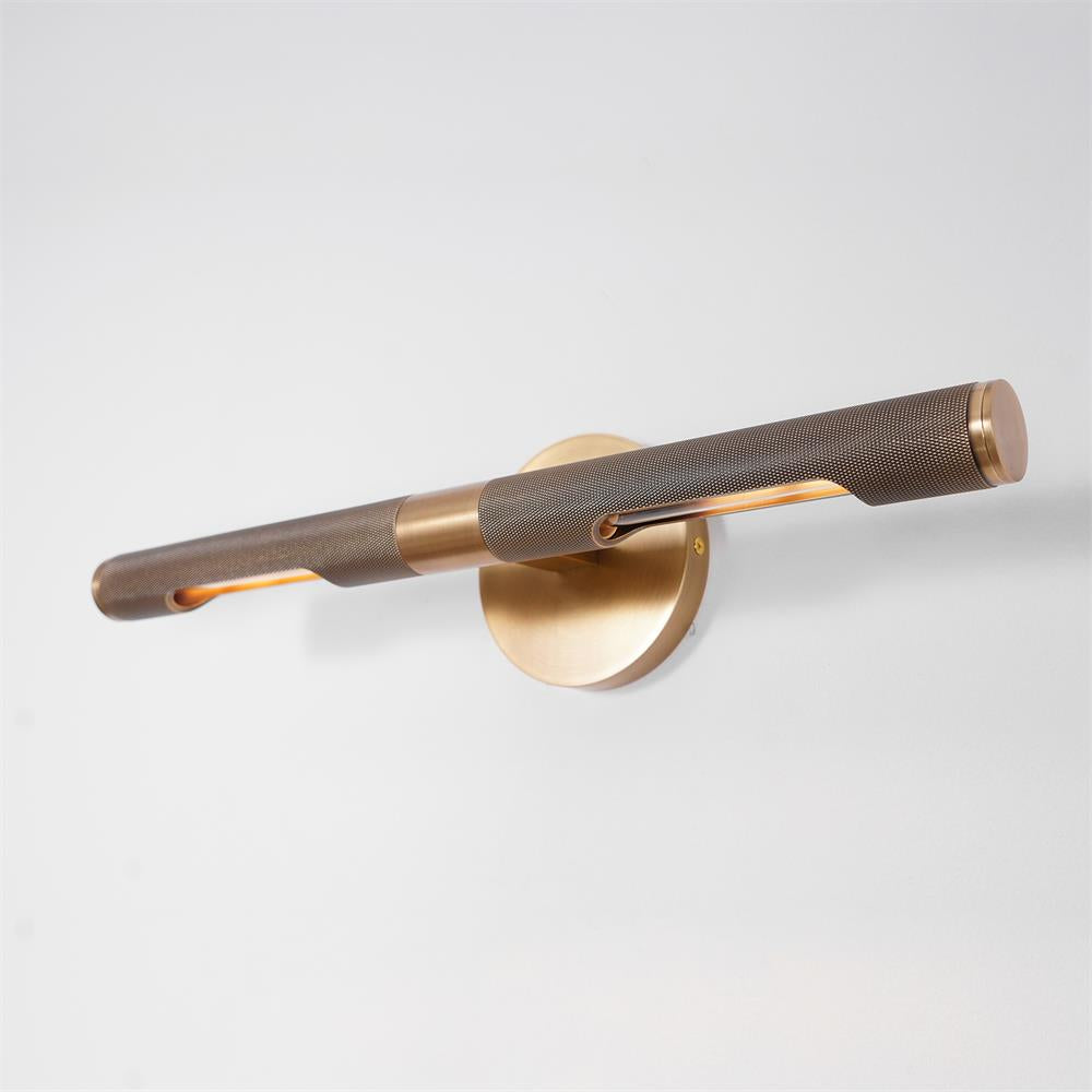 LED Damp Rated And Hardwired Brass Wall Light