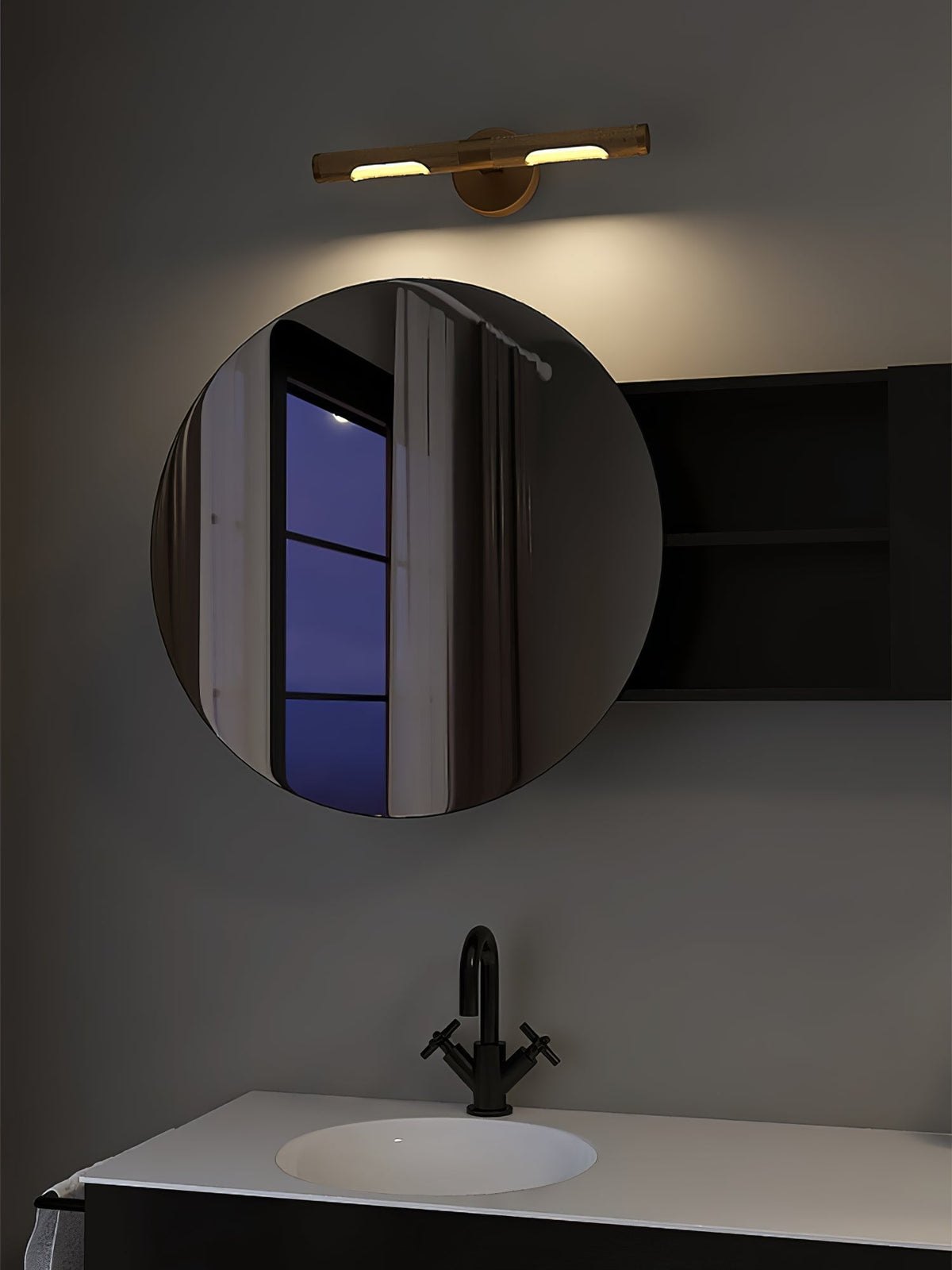 LED Damp Rated And Hardwired Brass Wall Light