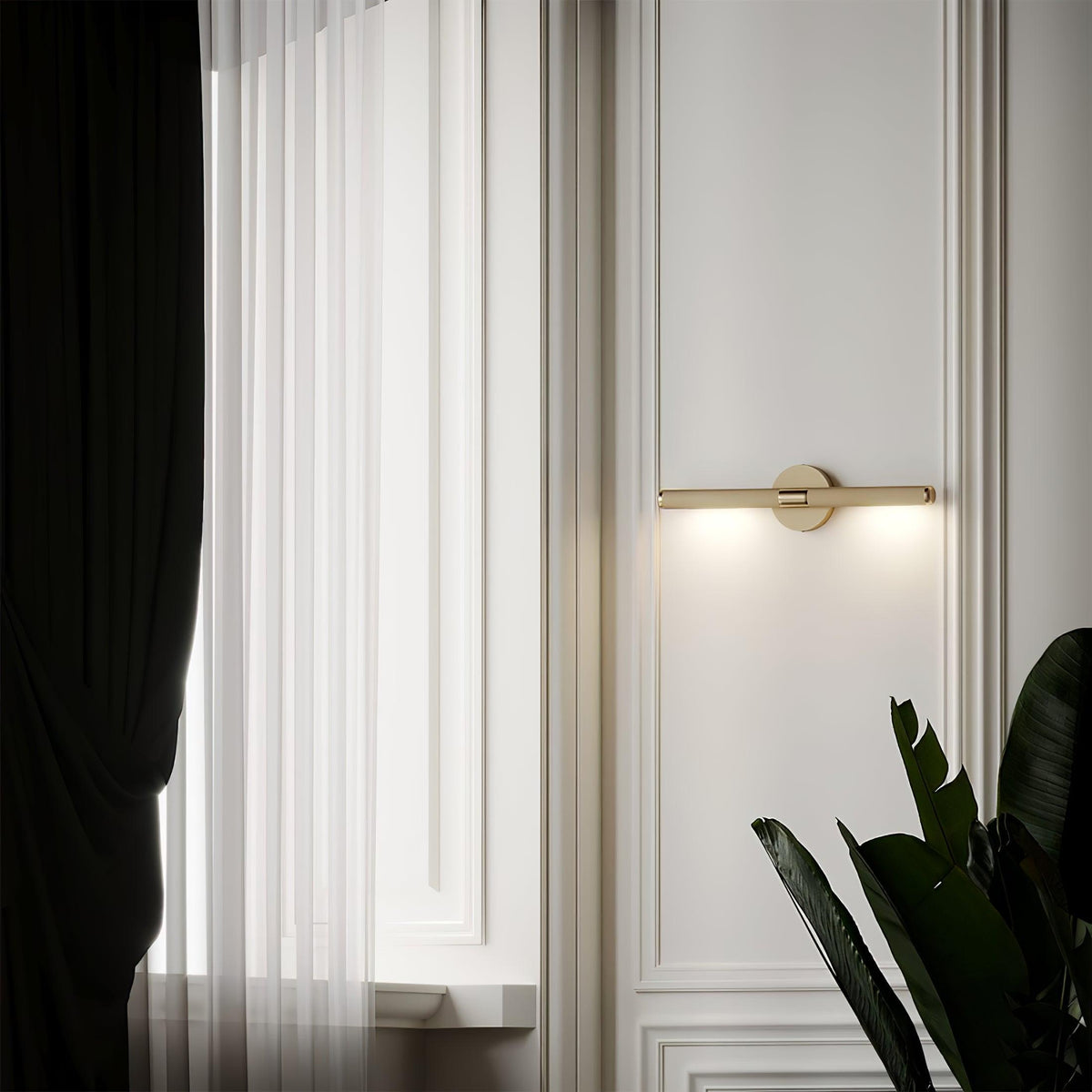 LED Damp Rated And Hardwired Brass Wall Light