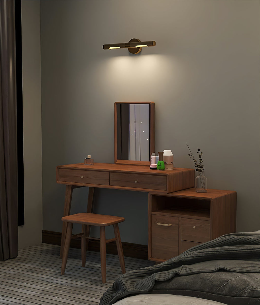 LED Damp Rated And Hardwired Brass Wall Light