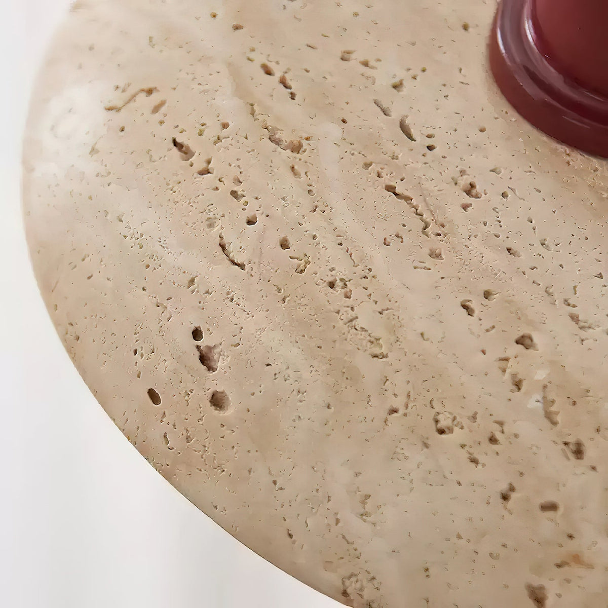 Warm Ambient Glow Travertine Dome Pendant Light