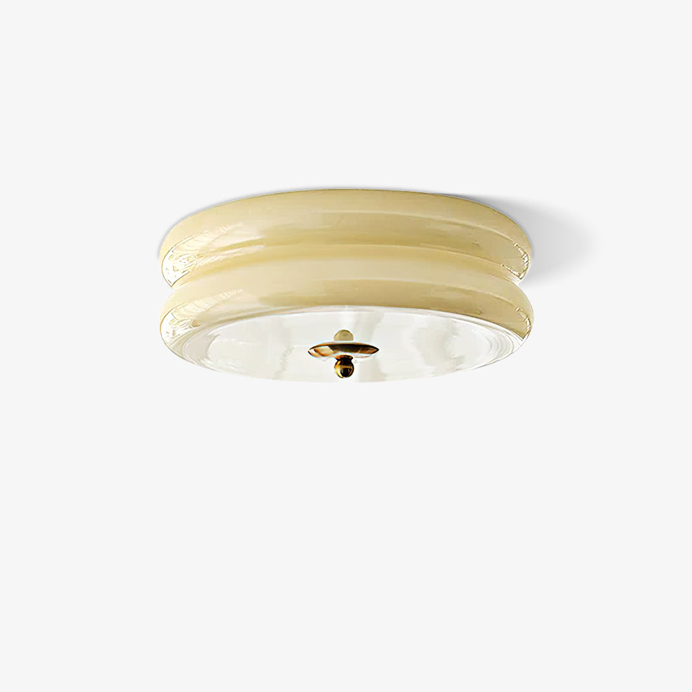 Flush Mount Ceiling Light Frosted Glass Minimalist Two Layer