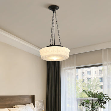 Warm Glow Vintage French Country Dome Pendant Light