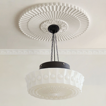 Warm Glow Vintage French Country Dome Pendant Light