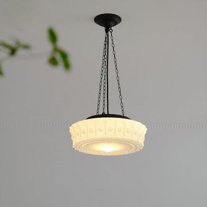 Warm Glow Vintage French Country Dome Pendant Light