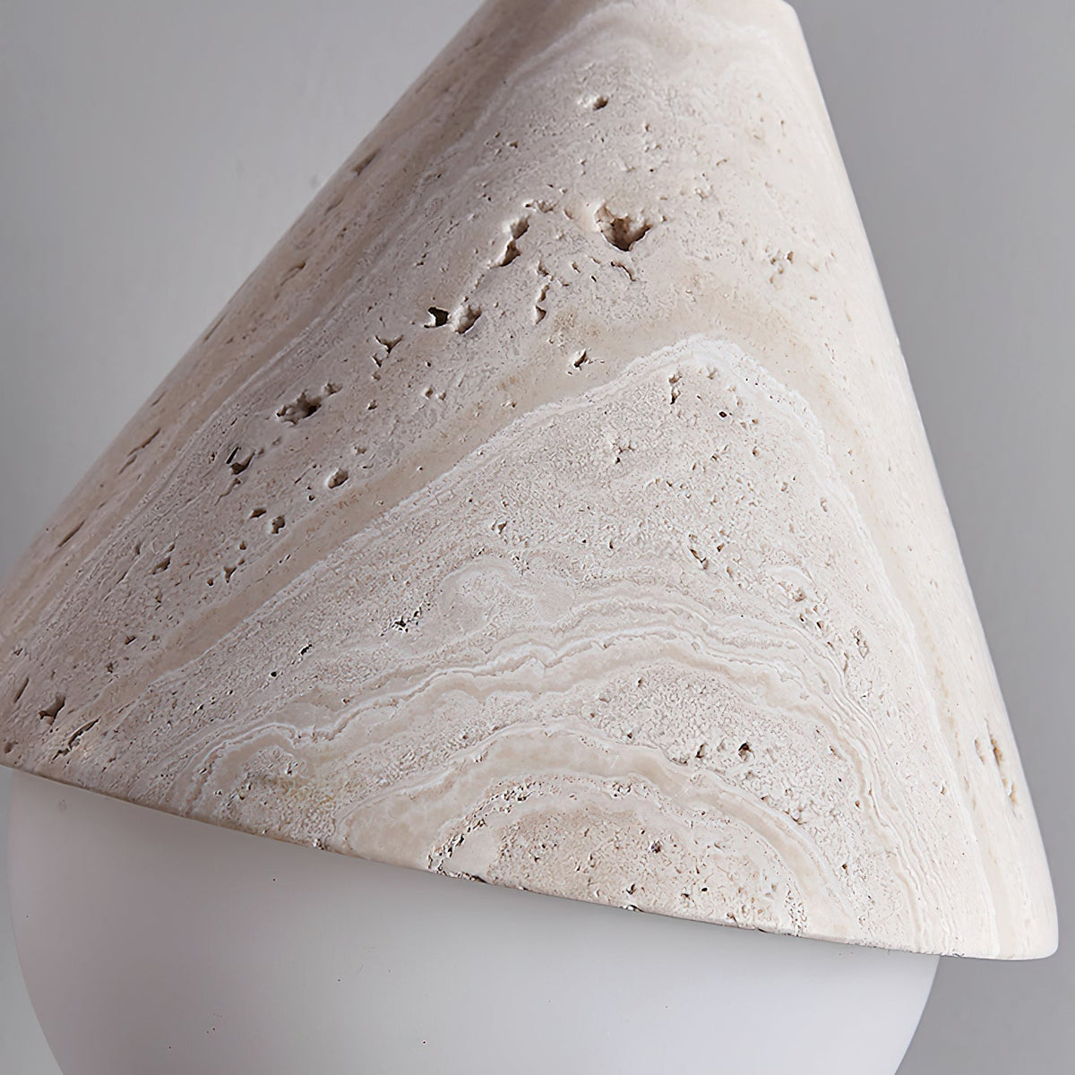 Ambient Indoor Lighting Travertine Cone Pendant Light