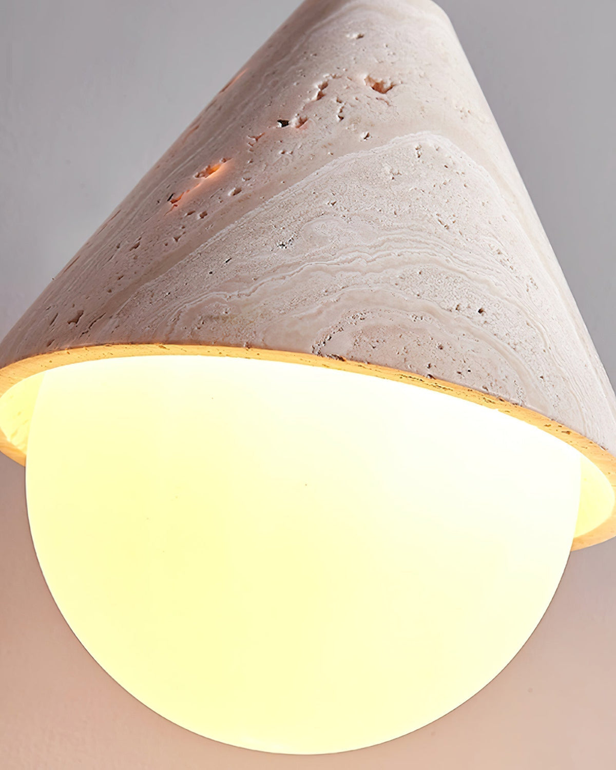 Ambient Indoor Lighting Travertine Cone Pendant Light