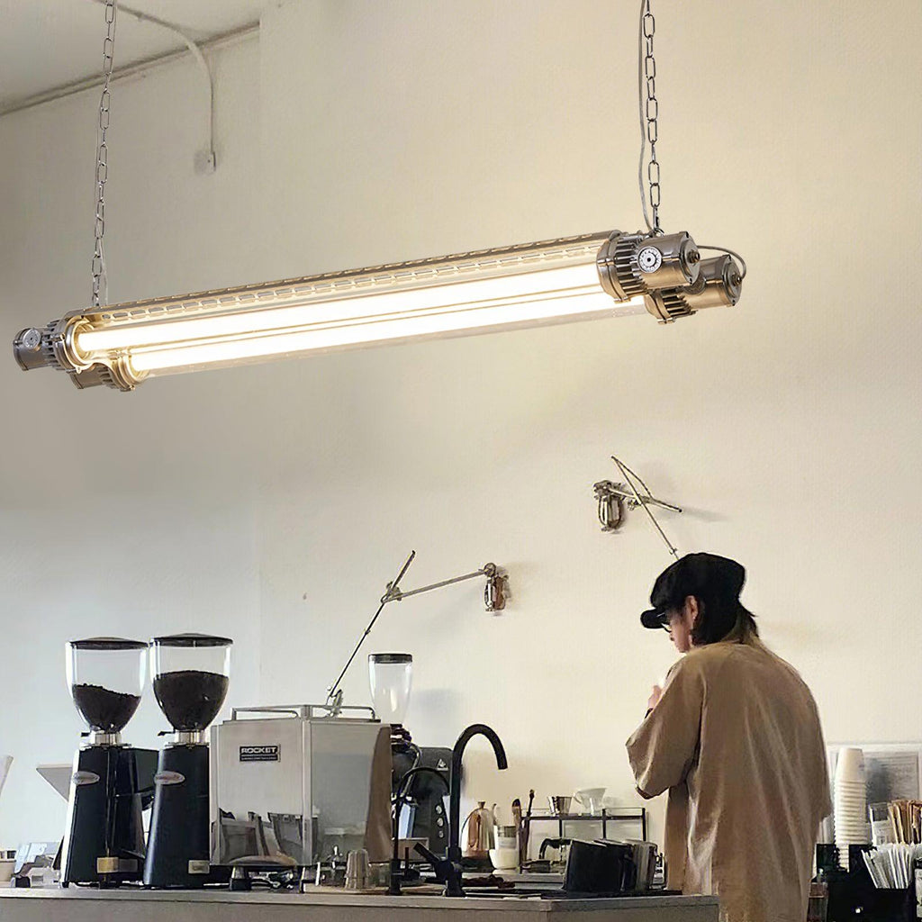Integrated LED Industrial Linear Pendant Light